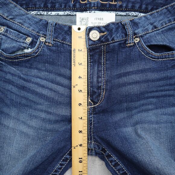 Rue21 Pants Womens 10 Blue Denim Flat Front Mid Rise Boot Pockets Jeans - Picture 6 of 16